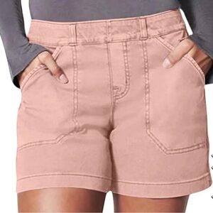 SPANX 6 Inch Twill Shorts Mauve Pink XS